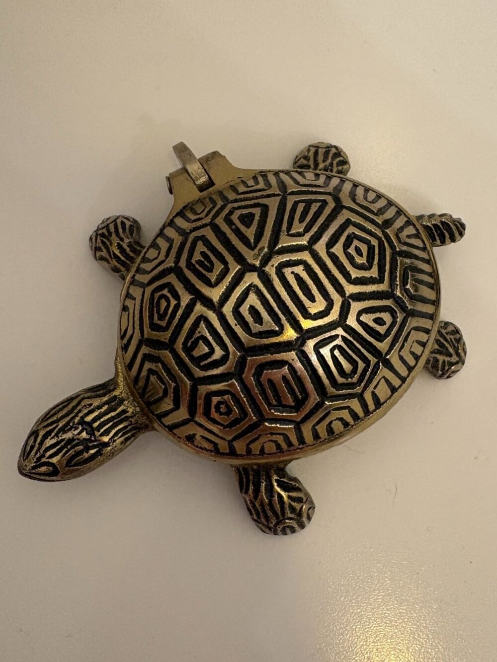 World Market Antique Gold Turtle Trinket Box